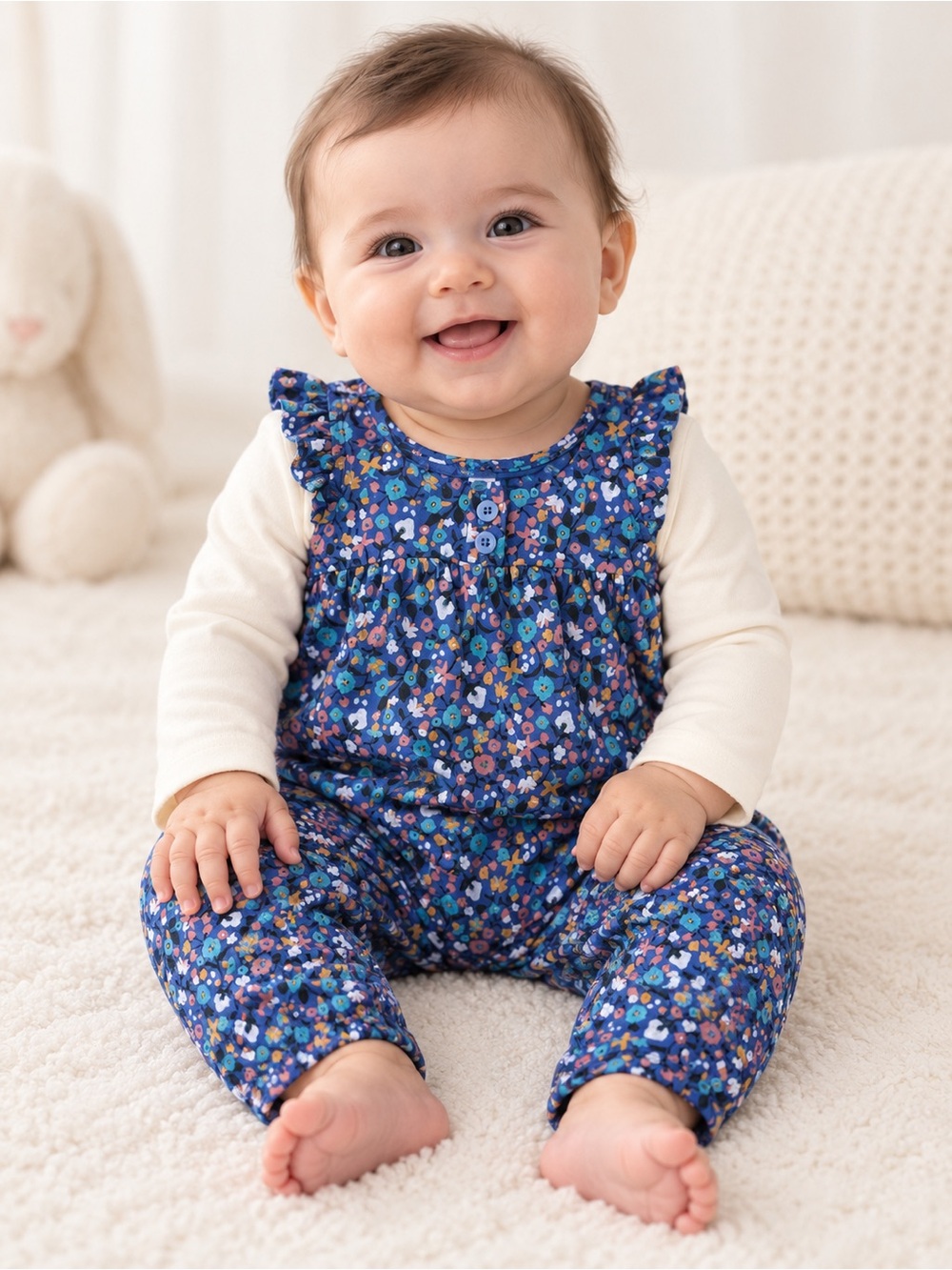 Tea Collection Baby Floral Layered Romper 3–6 Months NWT